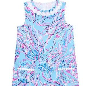 Lilly Pulitzer Little Lilly classic shift dress Bayside blue Under the Moon NWT